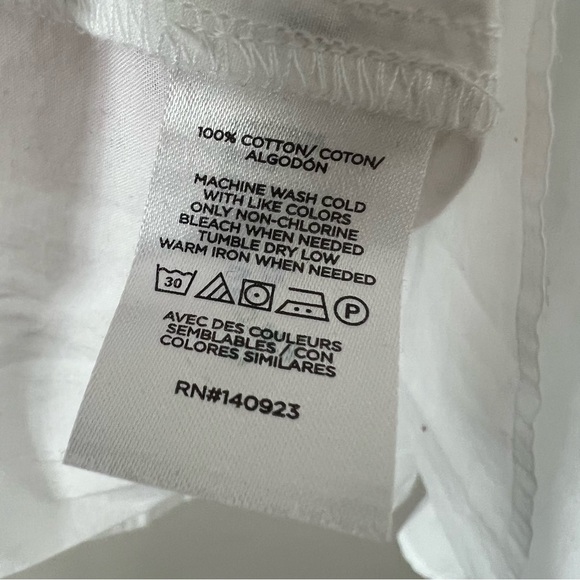 NWOT LOFT White Eyelet Ruffle Blouse Large Cotton Long Sleeve Cottagecore Chic - Picture 12 of 15